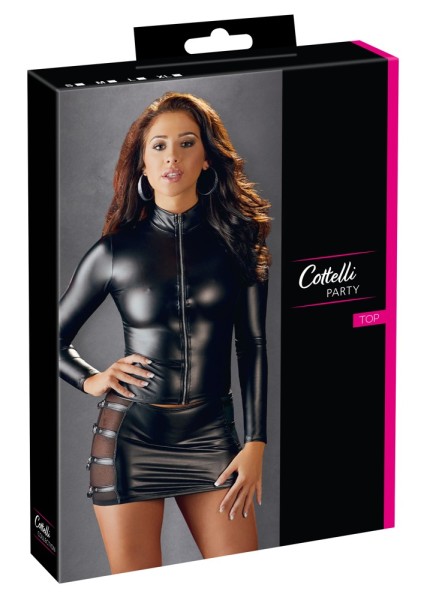 Wetlook-Langarm-Top, schwarz - vergleichen und g&uuml;nstig kaufen
